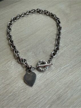 Tiffany & Co. Silver Heart Tag Toggle Necklace